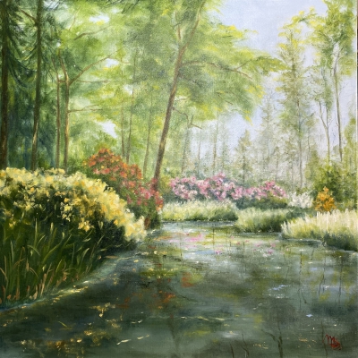 Forest pond in spring
